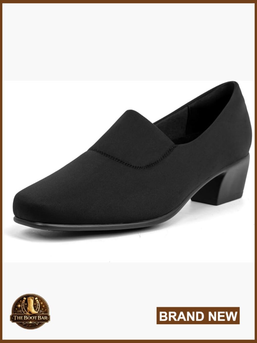 Orthopedic Pumps Low Block Heel Square Toe Stretch Dress Loafers for Bunions
